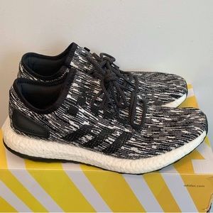 Adidas Pure Boost Runners Black-White, Mens Size 9, Womens size 10.5